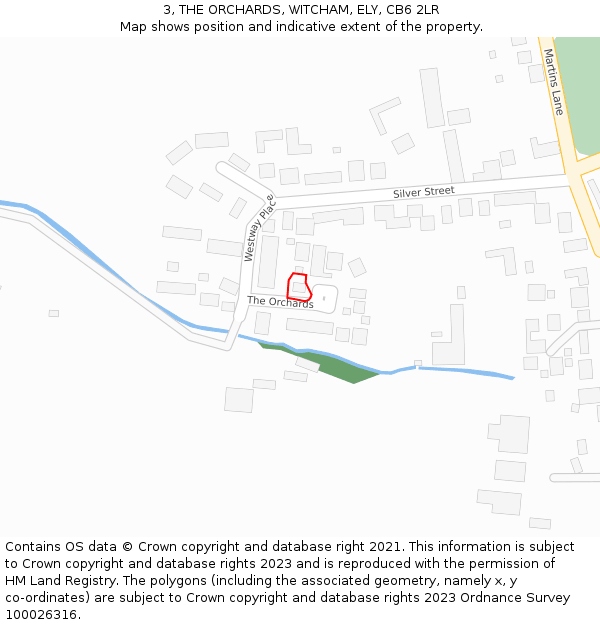 3, THE ORCHARDS, WITCHAM, ELY, CB6 2LR: Location map and indicative extent of plot