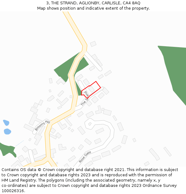 3, THE STRAND, AGLIONBY, CARLISLE, CA4 8AQ: Location map and indicative extent of plot