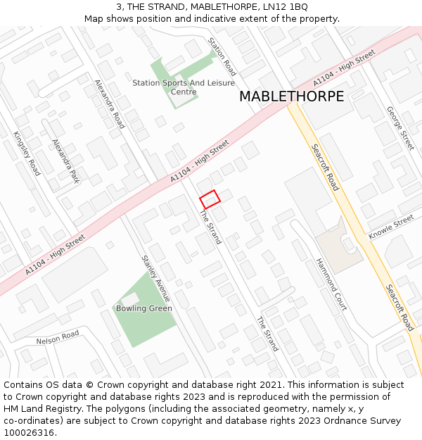 3, THE STRAND, MABLETHORPE, LN12 1BQ: Location map and indicative extent of plot