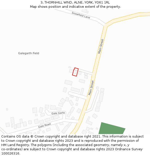 3, THORNHILL WIND, ALNE, YORK, YO61 1RL: Location map and indicative extent of plot