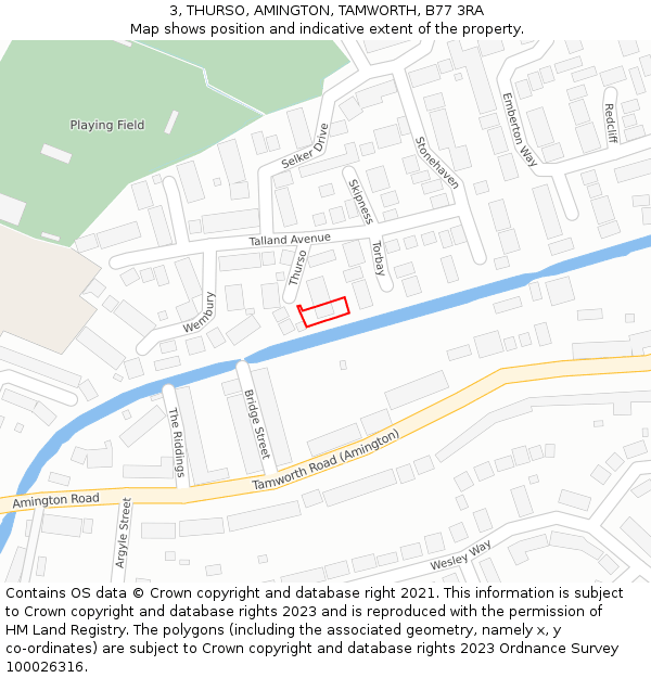 3, THURSO, AMINGTON, TAMWORTH, B77 3RA: Location map and indicative extent of plot