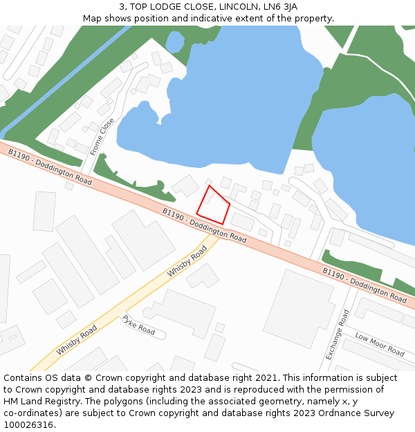 3, TOP LODGE CLOSE, LINCOLN, LN6 3JA: Location map and indicative extent of plot