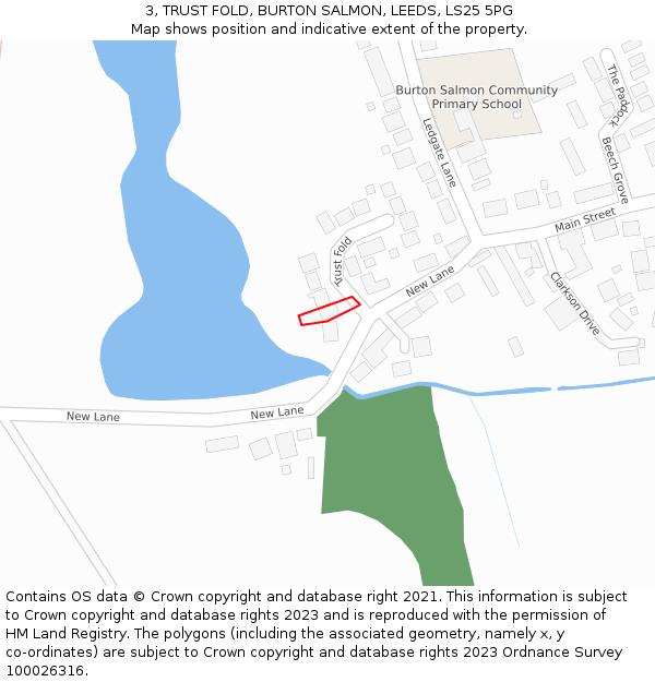 3, TRUST FOLD, BURTON SALMON, LEEDS, LS25 5PG: Location map and indicative extent of plot