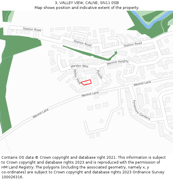 3, VALLEY VIEW, CALNE, SN11 0SB: Location map and indicative extent of plot