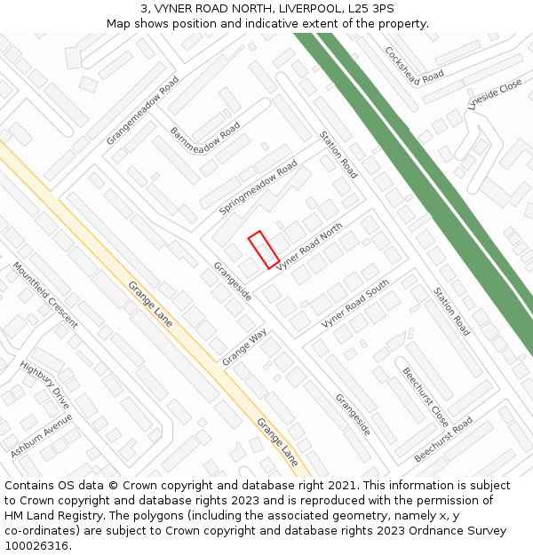 3, VYNER ROAD NORTH, LIVERPOOL, L25 3PS: Location map and indicative extent of plot