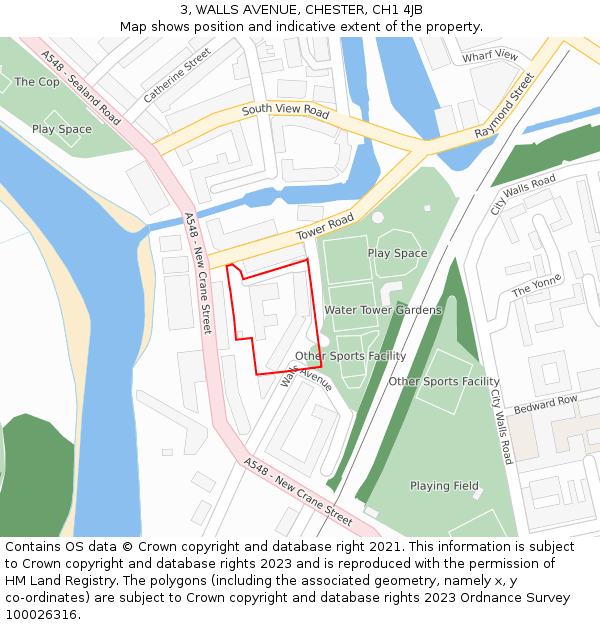 3, WALLS AVENUE, CHESTER, CH1 4JB: Location map and indicative extent of plot