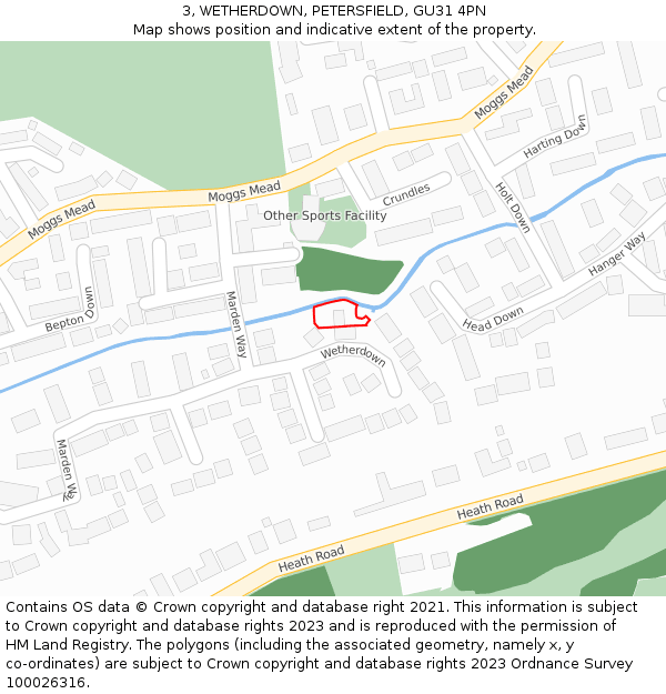 3, WETHERDOWN, PETERSFIELD, GU31 4PN: Location map and indicative extent of plot