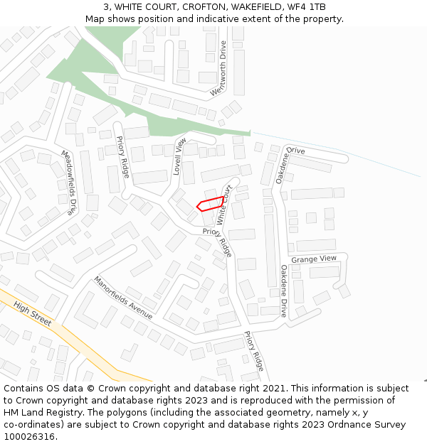 3, WHITE COURT, CROFTON, WAKEFIELD, WF4 1TB: Location map and indicative extent of plot