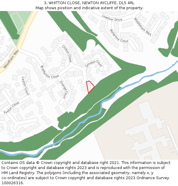 3, WHITTON CLOSE, NEWTON AYCLIFFE, DL5 4RL: Location map and indicative extent of plot