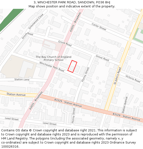 3, WINCHESTER PARK ROAD, SANDOWN, PO36 8HJ: Location map and indicative extent of plot