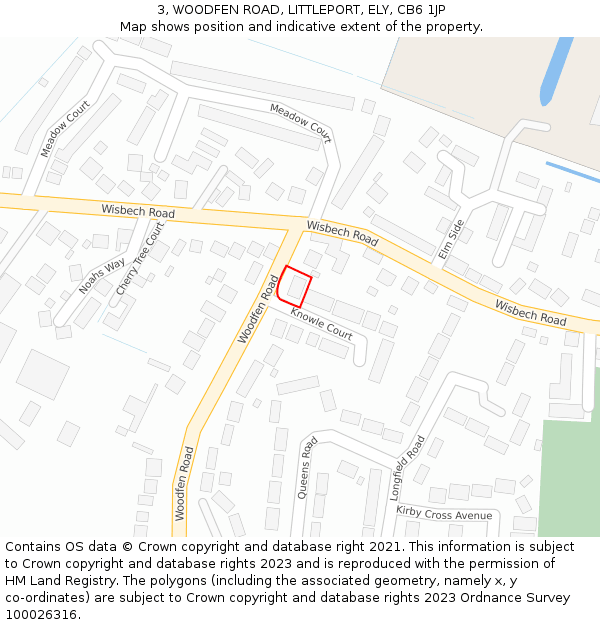 3, WOODFEN ROAD, LITTLEPORT, ELY, CB6 1JP: Location map and indicative extent of plot