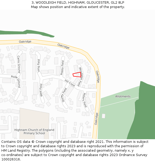 3, WOODLEIGH FIELD, HIGHNAM, GLOUCESTER, GL2 8LP: Location map and indicative extent of plot