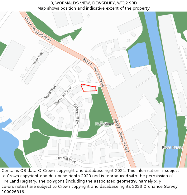 3, WORMALDS VIEW, DEWSBURY, WF12 9RD: Location map and indicative extent of plot
