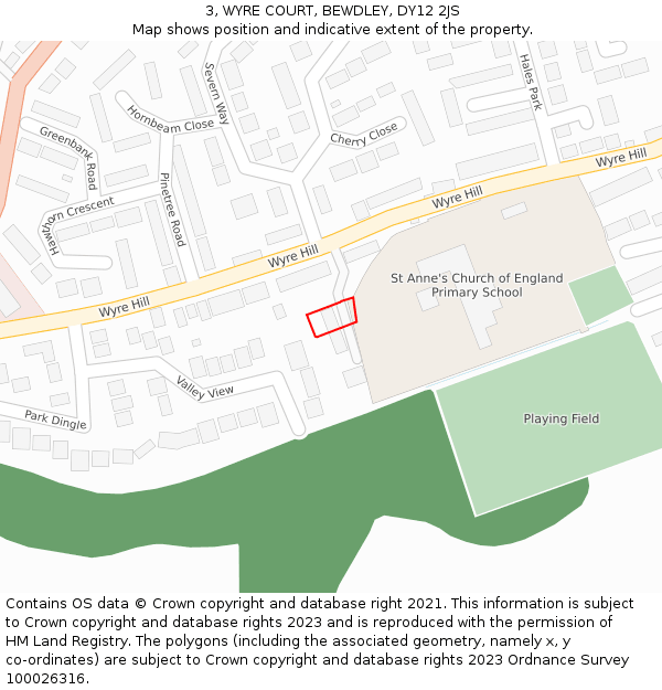 3, WYRE COURT, BEWDLEY, DY12 2JS: Location map and indicative extent of plot