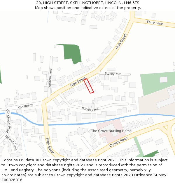 30, HIGH STREET, SKELLINGTHORPE, LINCOLN, LN6 5TS: Location map and indicative extent of plot