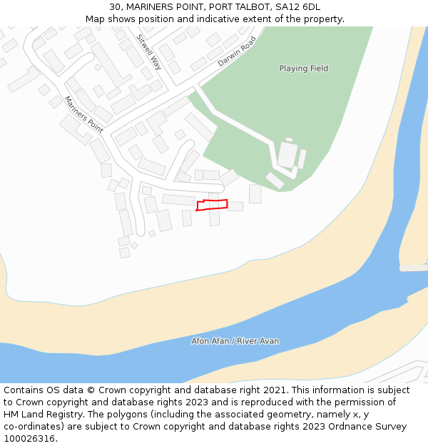 30, MARINERS POINT, PORT TALBOT, SA12 6DL: Location map and indicative extent of plot