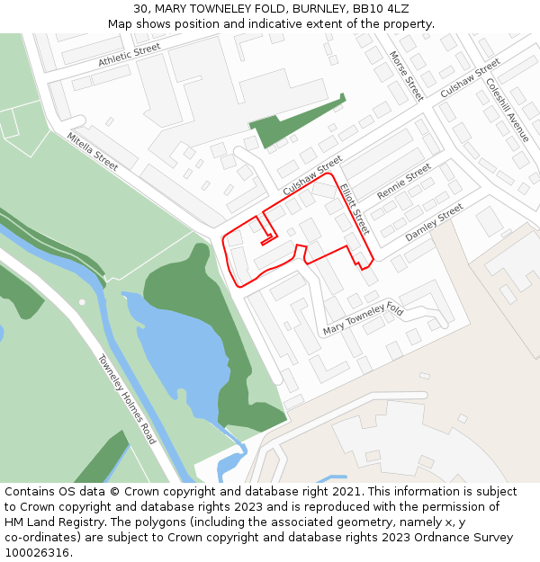 30, MARY TOWNELEY FOLD, BURNLEY, BB10 4LZ: Location map and indicative extent of plot