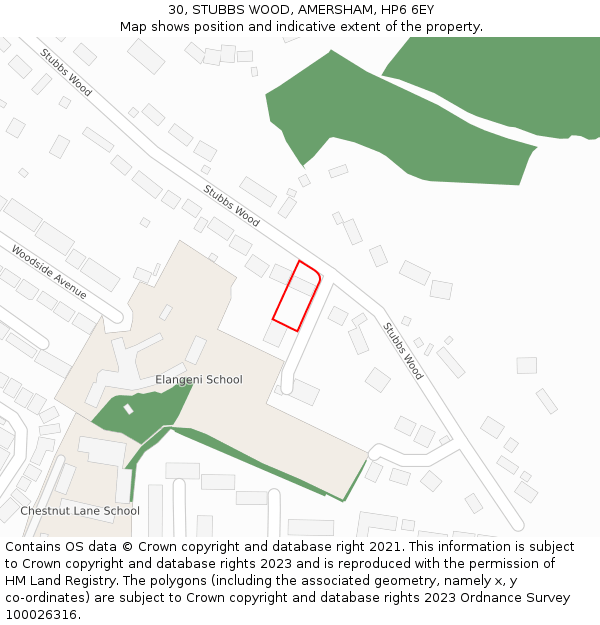 30, STUBBS WOOD, AMERSHAM, HP6 6EY: Location map and indicative extent of plot