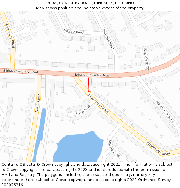 300A, COVENTRY ROAD, HINCKLEY, LE10 0NQ: Location map and indicative extent of plot