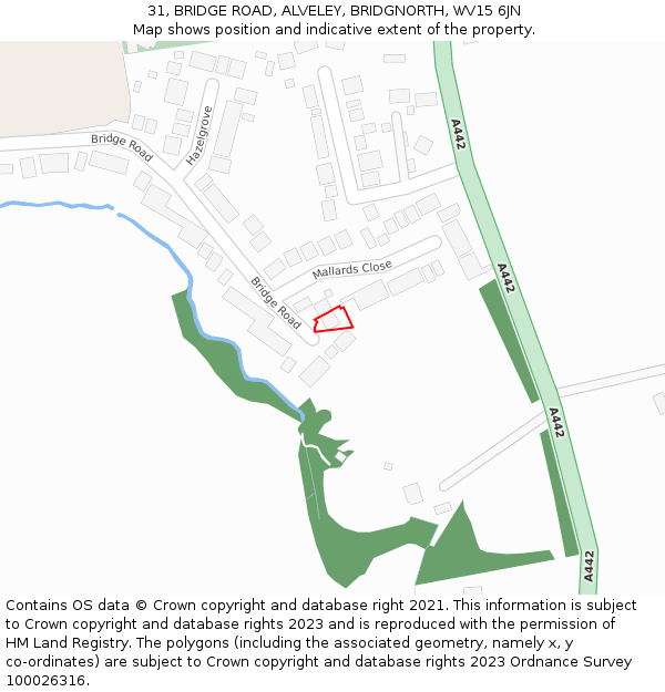 31, BRIDGE ROAD, ALVELEY, BRIDGNORTH, WV15 6JN: Location map and indicative extent of plot