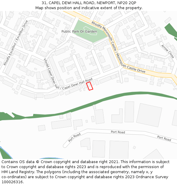 31, CAPEL DEWI HALL ROAD, NEWPORT, NP20 2QP: Location map and indicative extent of plot
