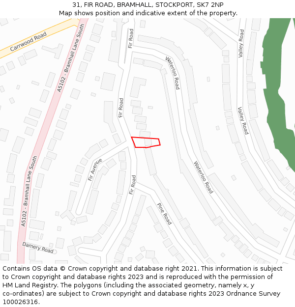 31, FIR ROAD, BRAMHALL, STOCKPORT, SK7 2NP: Location map and indicative extent of plot