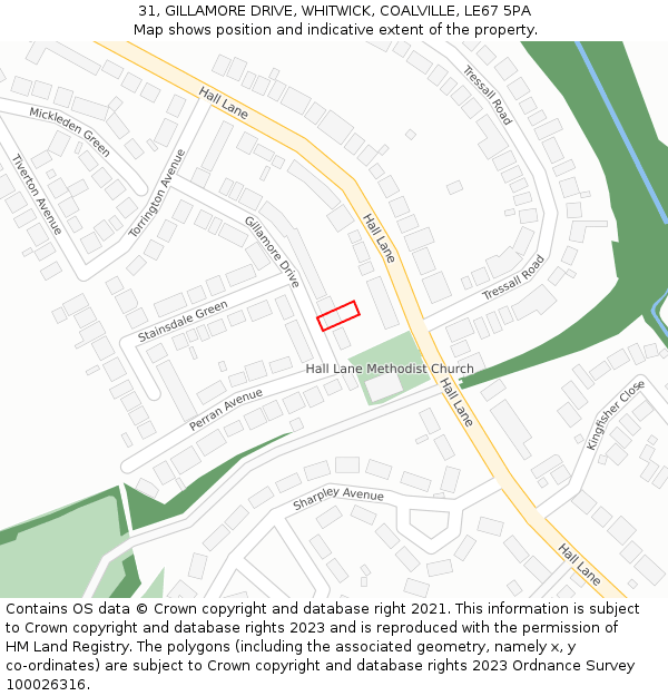 31, GILLAMORE DRIVE, WHITWICK, COALVILLE, LE67 5PA: Location map and indicative extent of plot
