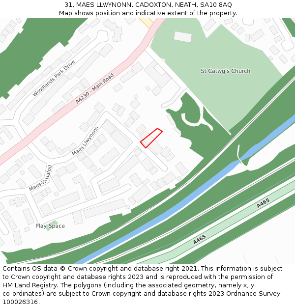 31, MAES LLWYNONN, CADOXTON, NEATH, SA10 8AQ: Location map and indicative extent of plot