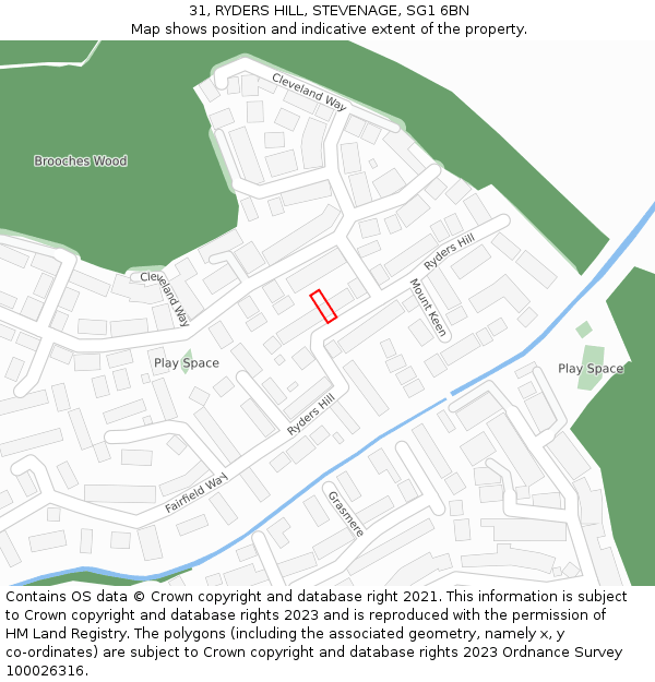 31, RYDERS HILL, STEVENAGE, SG1 6BN: Location map and indicative extent of plot