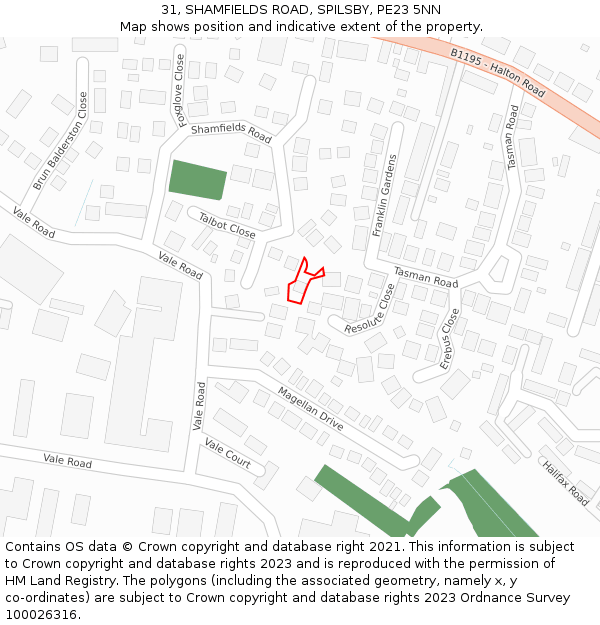 31, SHAMFIELDS ROAD, SPILSBY, PE23 5NN: Location map and indicative extent of plot