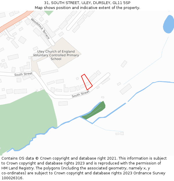 31, SOUTH STREET, ULEY, DURSLEY, GL11 5SP: Location map and indicative extent of plot