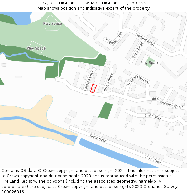 32, OLD HIGHBRIDGE WHARF, HIGHBRIDGE, TA9 3SS: Location map and indicative extent of plot