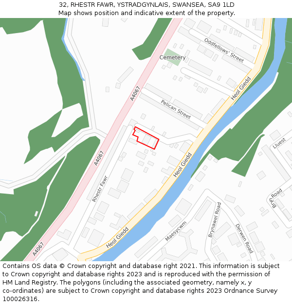 32, RHESTR FAWR, YSTRADGYNLAIS, SWANSEA, SA9 1LD: Location map and indicative extent of plot