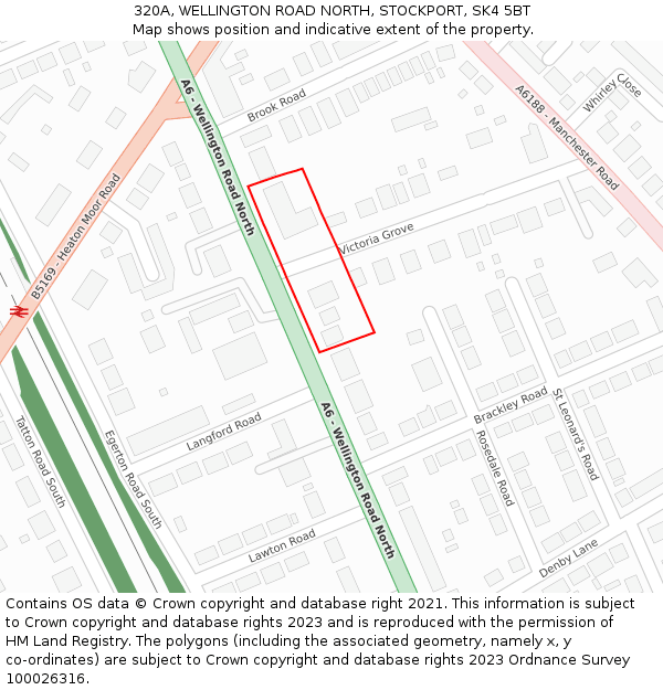 320A, WELLINGTON ROAD NORTH, STOCKPORT, SK4 5BT: Location map and indicative extent of plot