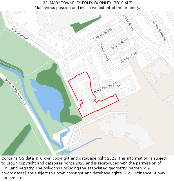 33, MARY TOWNELEY FOLD, BURNLEY, BB10 4LZ: Location map and indicative extent of plot