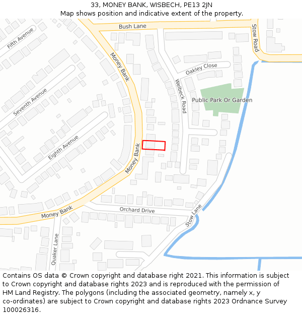 33, MONEY BANK, WISBECH, PE13 2JN: Location map and indicative extent of plot