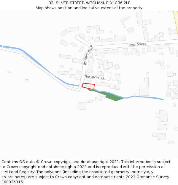 33, SILVER STREET, WITCHAM, ELY, CB6 2LF: Location map and indicative extent of plot