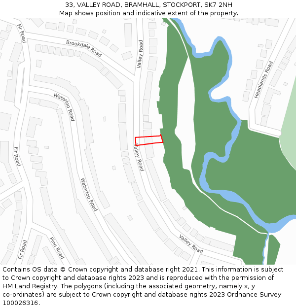 33, VALLEY ROAD, BRAMHALL, STOCKPORT, SK7 2NH: Location map and indicative extent of plot