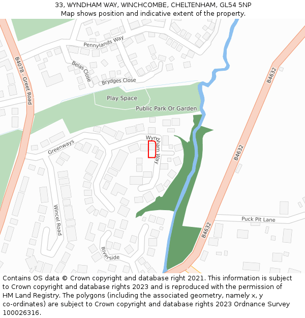 33, WYNDHAM WAY, WINCHCOMBE, CHELTENHAM, GL54 5NP: Location map and indicative extent of plot