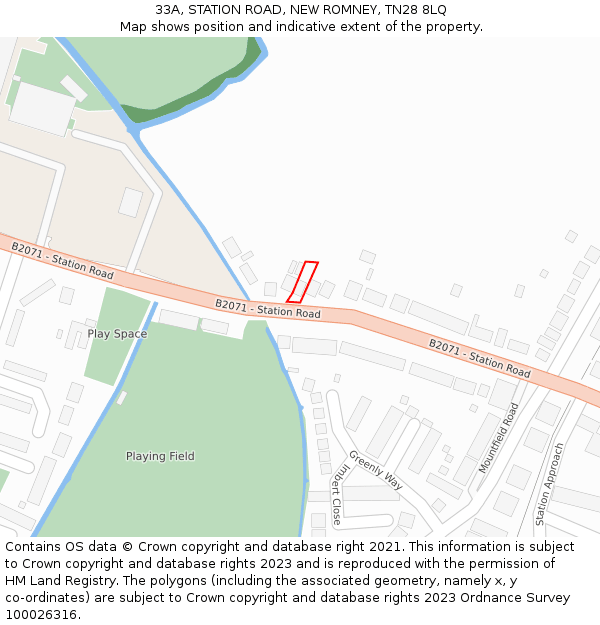 33A, STATION ROAD, NEW ROMNEY, TN28 8LQ: Location map and indicative extent of plot