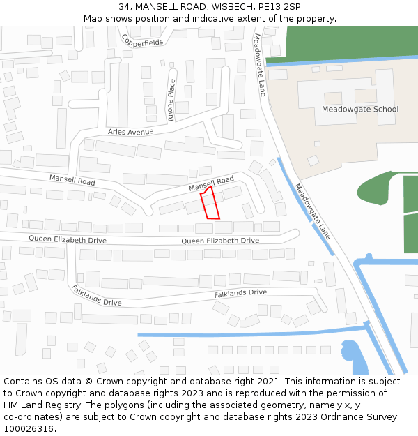 34, MANSELL ROAD, WISBECH, PE13 2SP: Location map and indicative extent of plot