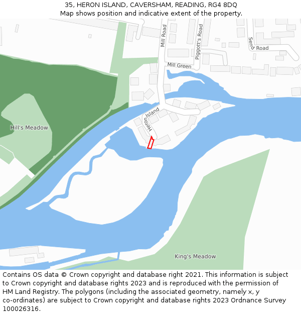 35, HERON ISLAND, CAVERSHAM, READING, RG4 8DQ: Location map and indicative extent of plot