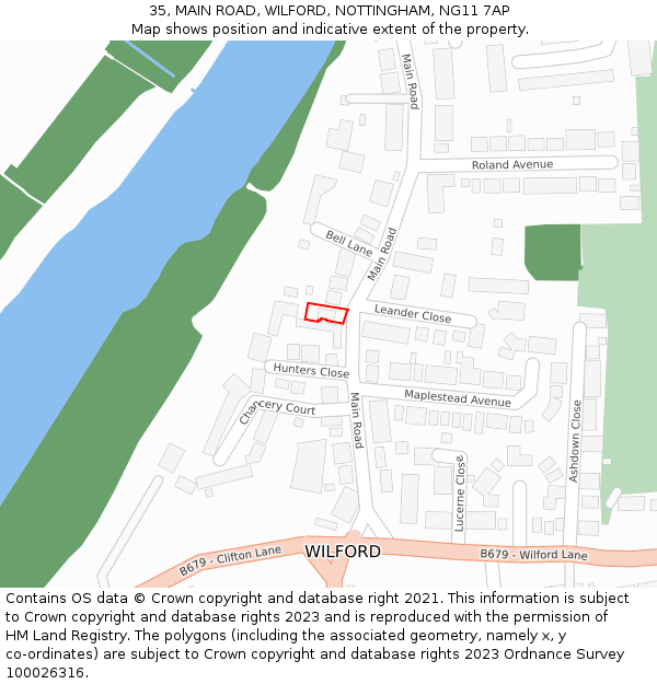 35, MAIN ROAD, WILFORD, NOTTINGHAM, NG11 7AP: Location map and indicative extent of plot