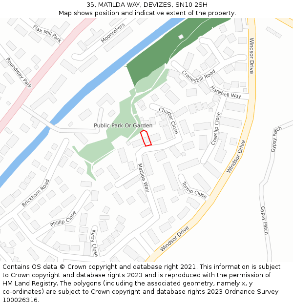 35, MATILDA WAY, DEVIZES, SN10 2SH: Location map and indicative extent of plot
