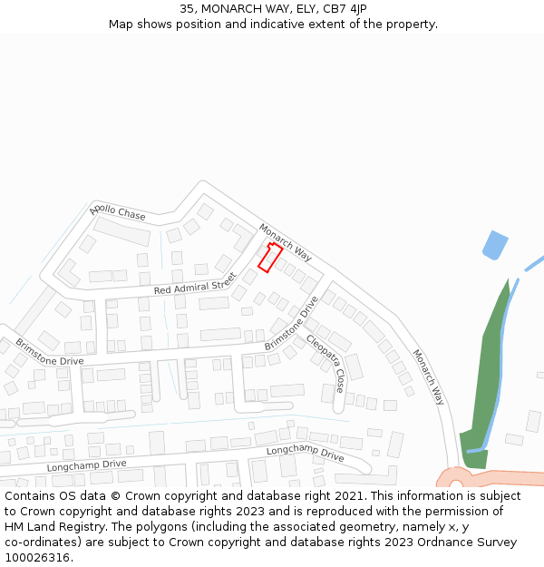 35, MONARCH WAY, ELY, CB7 4JP: Location map and indicative extent of plot