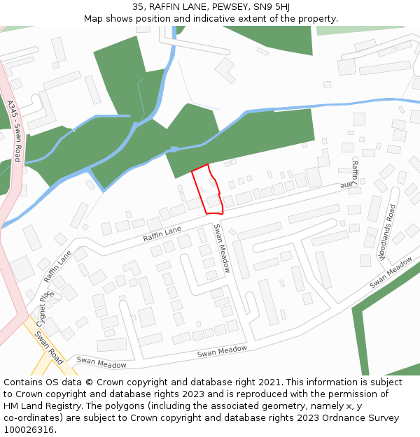 35, RAFFIN LANE, PEWSEY, SN9 5HJ: Location map and indicative extent of plot