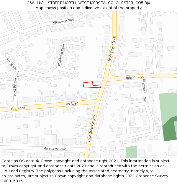 35A, HIGH STREET NORTH, WEST MERSEA, COLCHESTER, CO5 8JX: Location map and indicative extent of plot