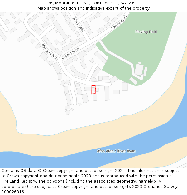 36, MARINERS POINT, PORT TALBOT, SA12 6DL: Location map and indicative extent of plot