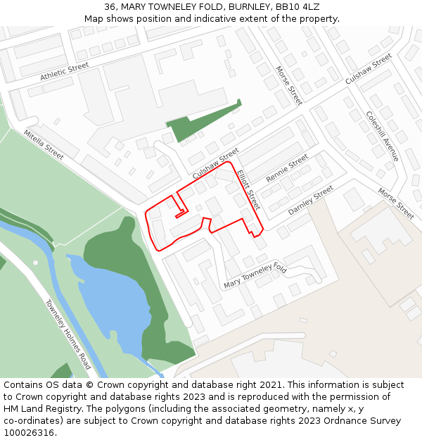 36, MARY TOWNELEY FOLD, BURNLEY, BB10 4LZ: Location map and indicative extent of plot