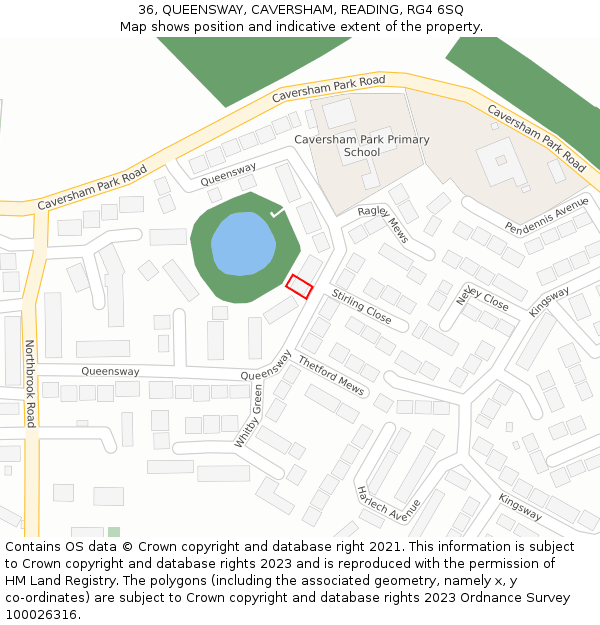 36, QUEENSWAY, CAVERSHAM, READING, RG4 6SQ: Location map and indicative extent of plot